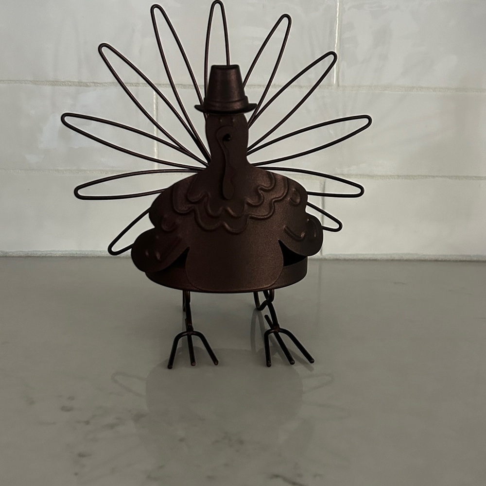 Yankee Candle Brown Metal Turkey Candle Holder